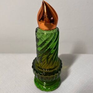 Vintage Avon candle bottle. Vibrant green